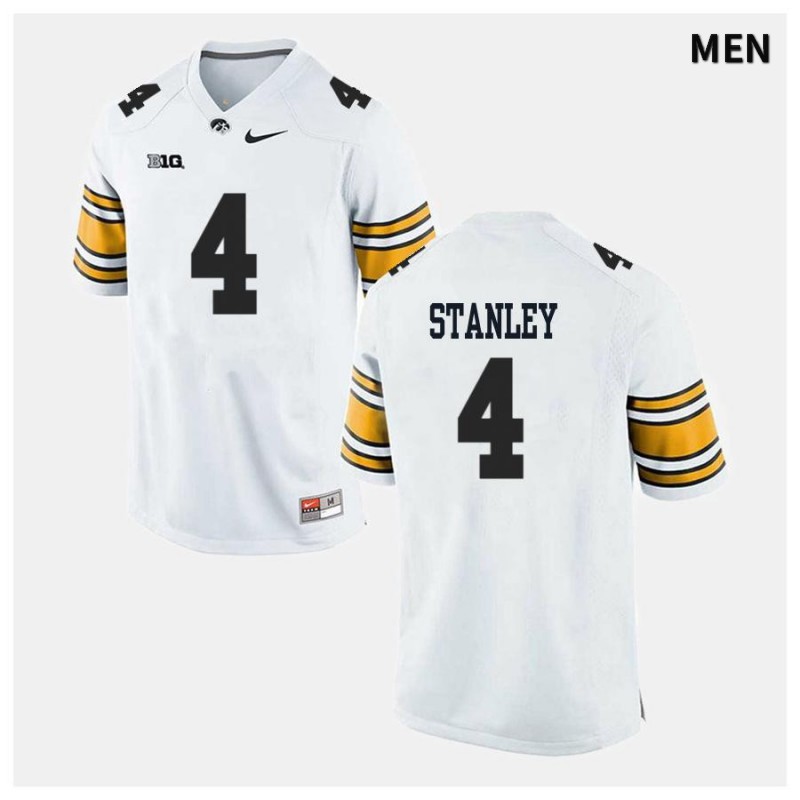 Men's Iowa Hawkeyes NCAA #4 Nate Stanley White Authentic Nike Alumni Stitched College Football Jersey EC34C21QE
